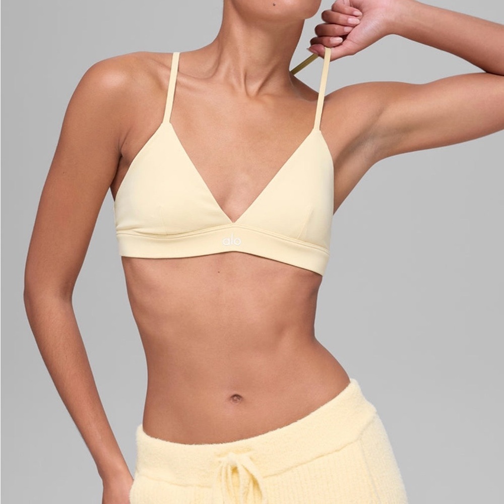 Alo Yoga Splendor Bra - Candlelight Yellow/White M